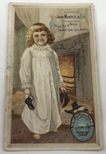 Vintage Victorian Trade Card ~ JOHN MUNDELL & CO. ~ Shoes For Children