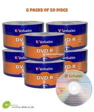 300 VERBATIM Blank16X DVD-R DVDR Branded Logo 4.7GB Recordable Media Disc