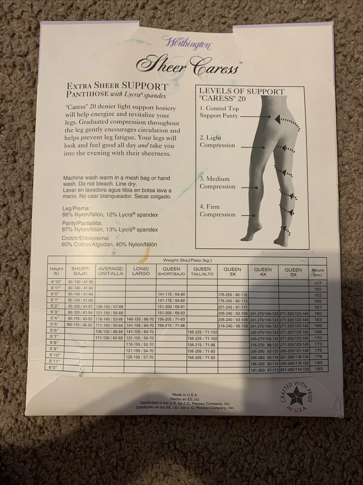 Pantimedias Sheer Caress para mujer soporte ligero control de piernas top talla SHORT blancas 80 Foto 3 de 4