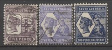 No: 128912 - SOUTH AUSTRALIA - LOT OF 3 OLD STAMPS - USED!!