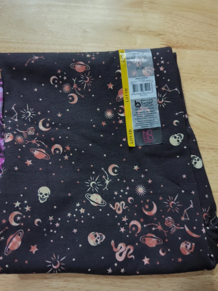 Leggings de tornozelo 2 por US$ 20 sem limites estampa celestial e borboleta grande (11-13) - Imagem 2 de 4