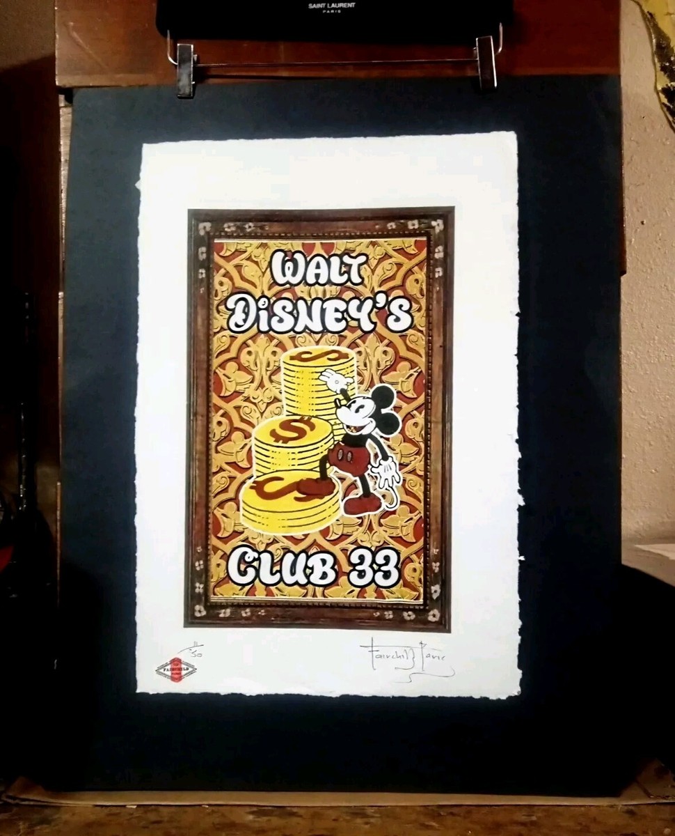 希少USオリジ Walt Disney's Mickey Mouse Club Mickey Mouse, Walt Disney Club 33, Ltd. Ed. 22'x 15'x Signed
