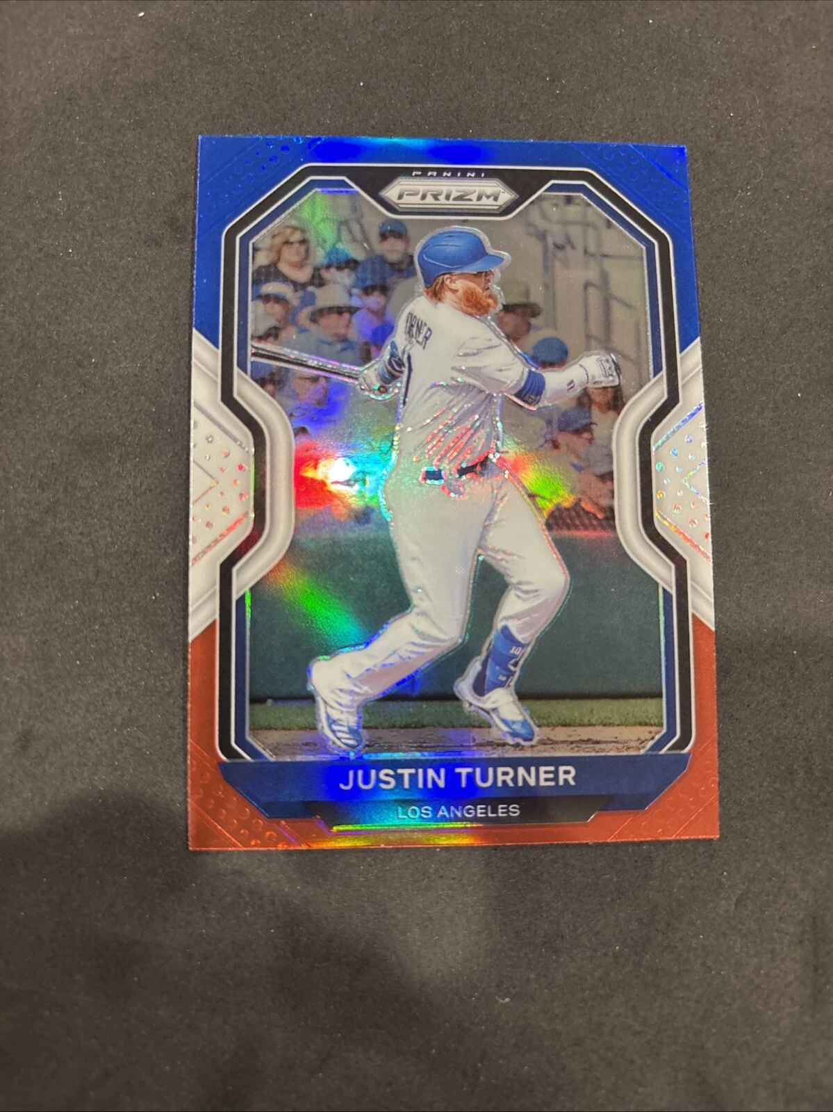 JUSTIN TURNER - 2021 PANINI PRIZM - RED/WHITE/BLUE PRIZM - PARALLEL CARD # 5 MLB