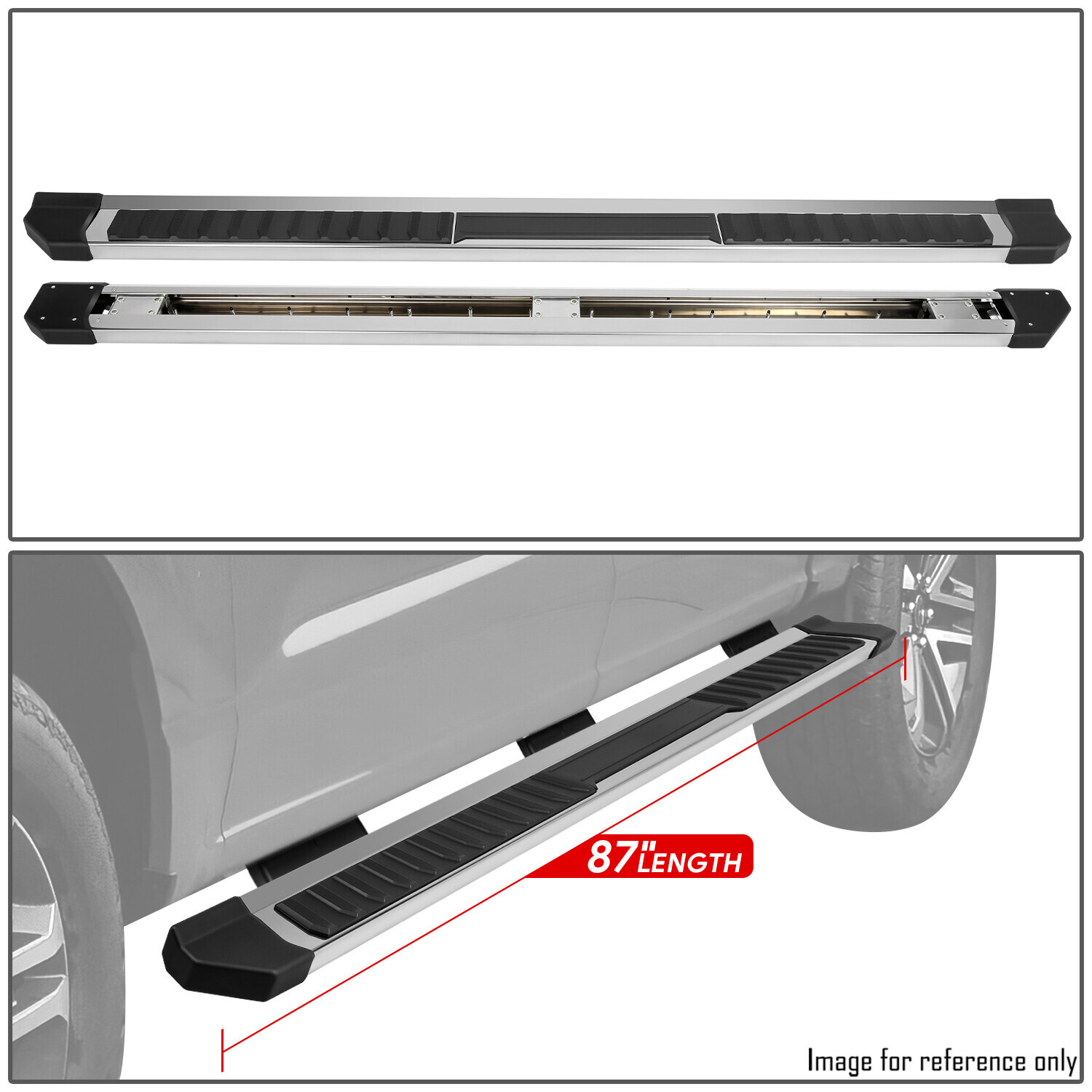 For 22-24 Ford F150 Super Crew Cab Chrome 6" Flat Side Step Bar Running Boards