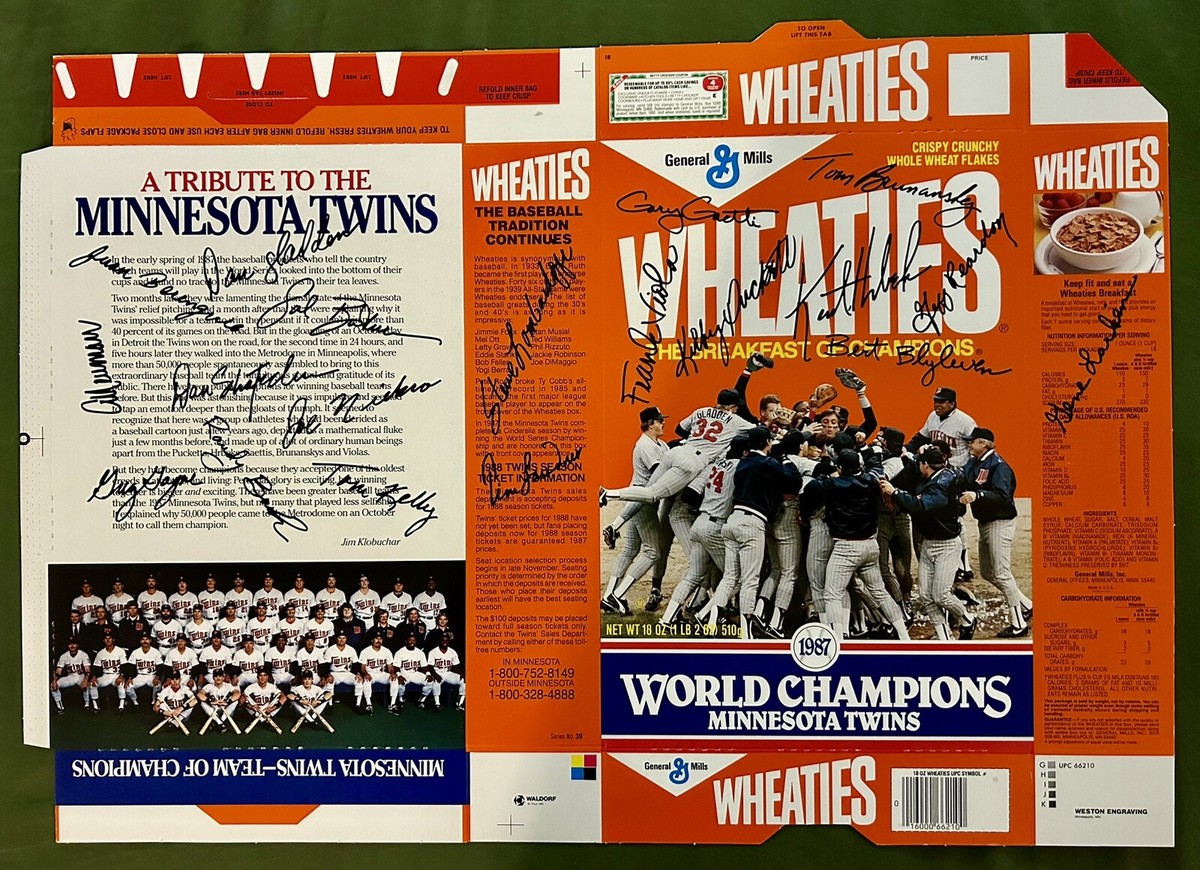 Terrible Twins “Friends Wheat Warmer” 1987 Minnesota Twins World Series Champions Wheaties Cereal