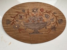 Inlay Marquetry panel antique restoration/cabinet wood veneer carpentry vase