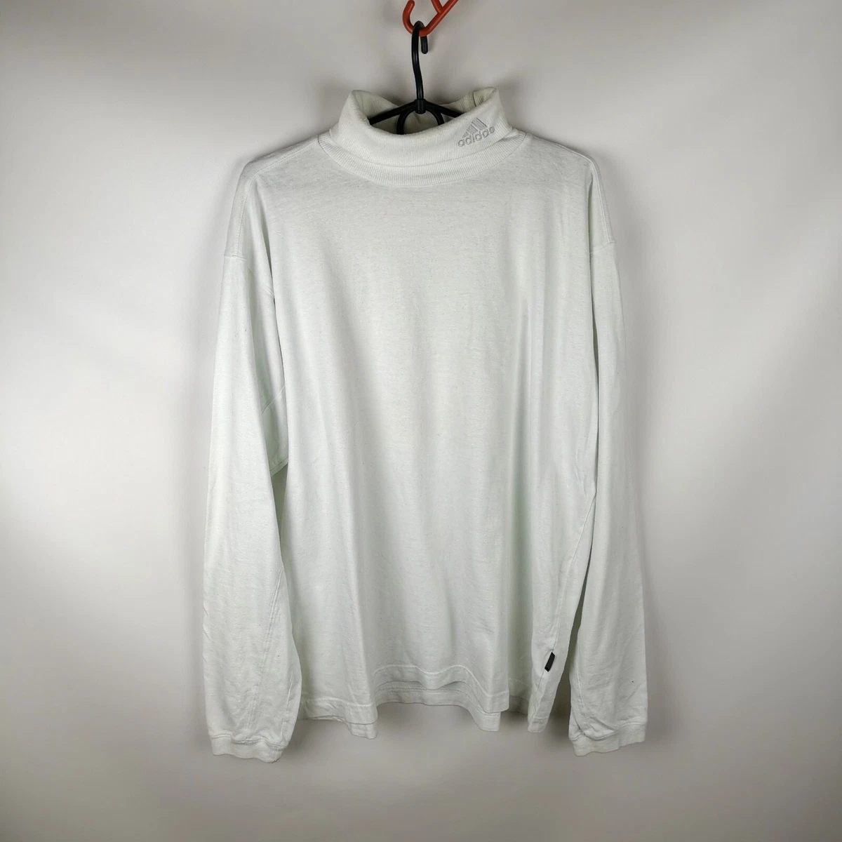 Adidas vintage white turtleneck 2002 sweater hype steve jobs style
