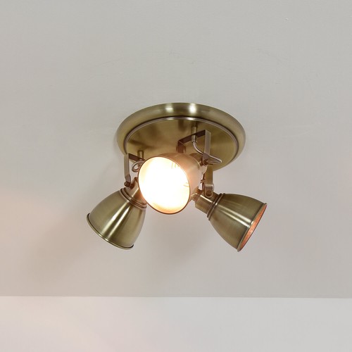 Deckenstrahler Deckenlampe 3 flammig Vintage Industrial E14 in Messing antik - Bild 2 von 6