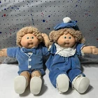 Cabbage Patch Doll Vintage Boy Girl Twins Blue Outfits Blonde Green Eyes Tooth