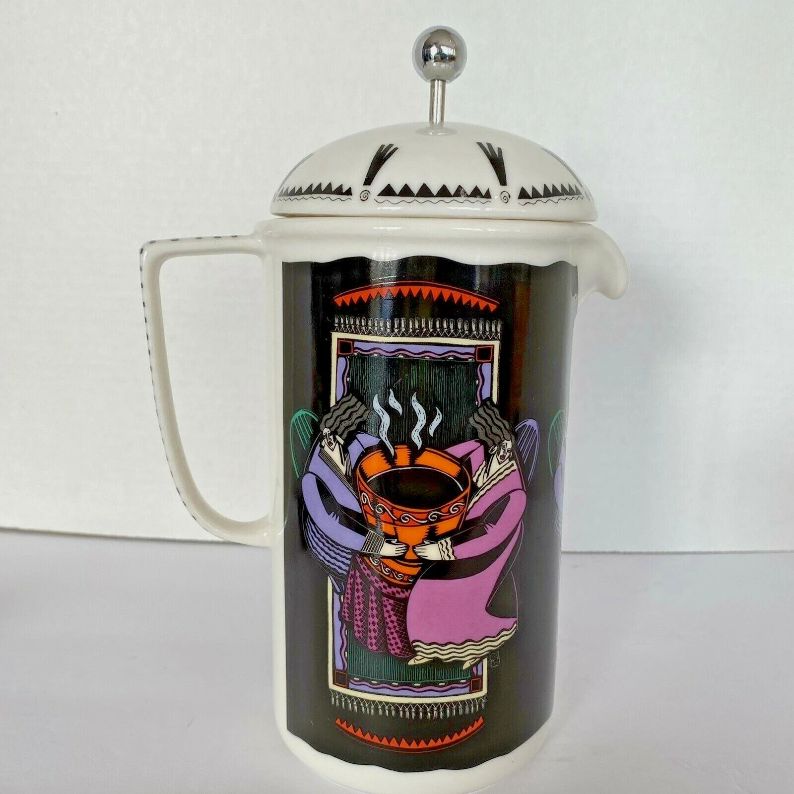 Chaleur Ceramic French Press Modern Ladies by Matt Walton 4 Cups New!! L412