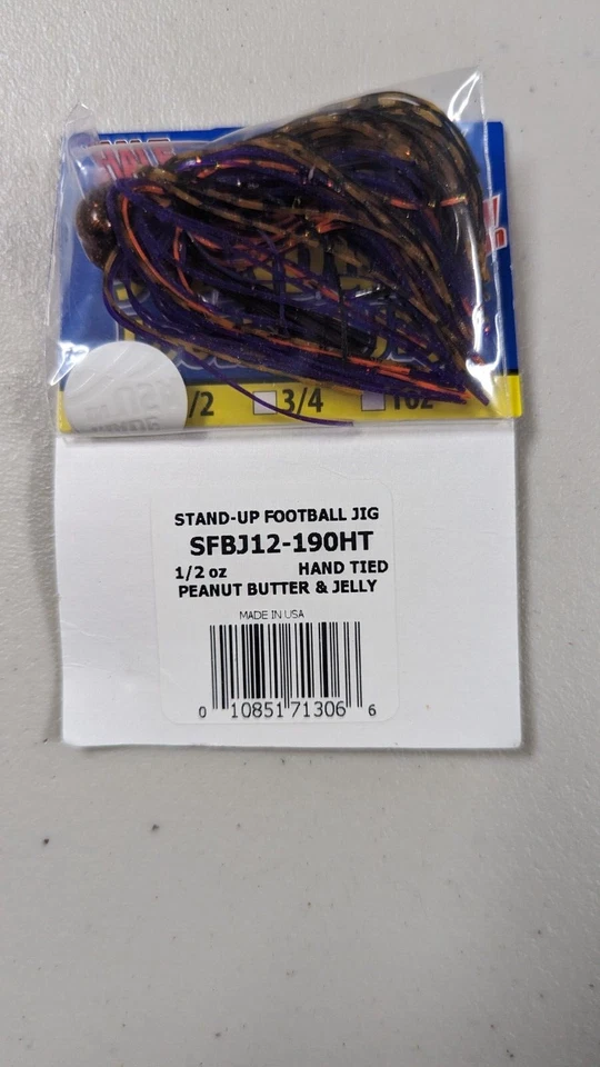 Футбольная джига Stanley's Standup завязанная вручную 1/2 унции PBJ SFBJ12-190HT - Изображение 2 из 3