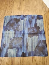Vintage 100 Polyester Scarf Square Blue Geometric Foulard Made in Italy