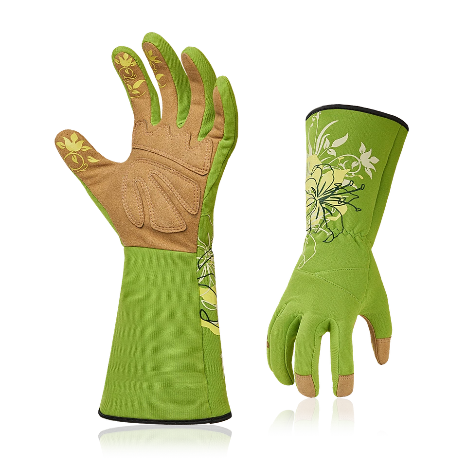 Vgo 1 par de guantes de jardinería de cuero sintético, guantes de trabajo lavables (SL7445) Foto 2 de 4