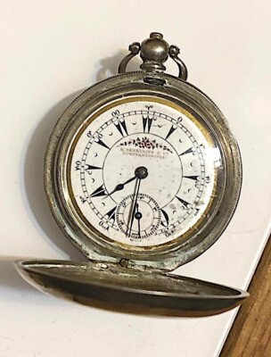 ANTIQUE RARE K SERKISOFF & CO CONSTANTINOPLE TURKEY SILVER BILLODES POCKET WATCH