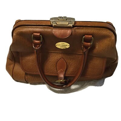 L&G Boldrini Handbag Doctor Style Brown Tan Leather Medium