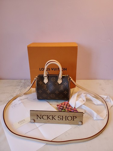 Louis Vuitton Nano SPEEDY monogram in tela borsa a mano, Borsa a tracolla  M61252 | eBay