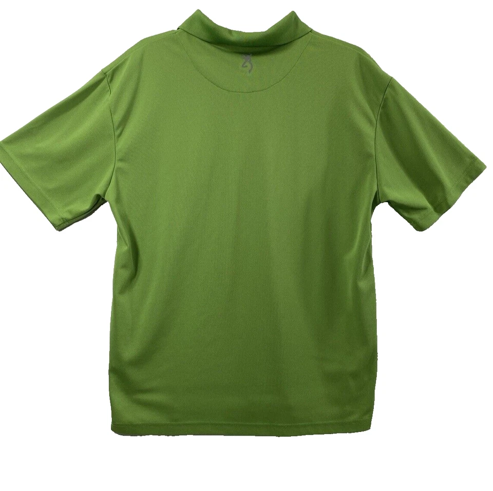 Browning Polo Shirt Mens Medium Short Sleeve Green Casual Deer Logo - Image 2 of 4