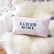Zoella Lifestyle Cloud Nine Pink & Grey Pom Pom Cushion BNWT Christmas Birthday