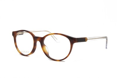 Gucci Women's Optical GG0487OA 003 Havana 49mm Clear Demo Lens NEW!