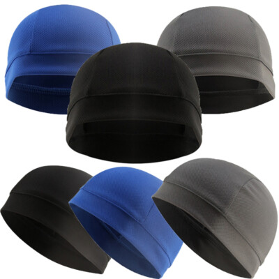 3x Biker Fahrradmütze Kappe unter Helm Skull Cap Laufkappen Fahrradkappen Mütze/