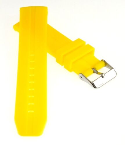 Silikonowy pasek do zegarka model Sportima żółty 26 mm - Zdjęcie 1 z 2