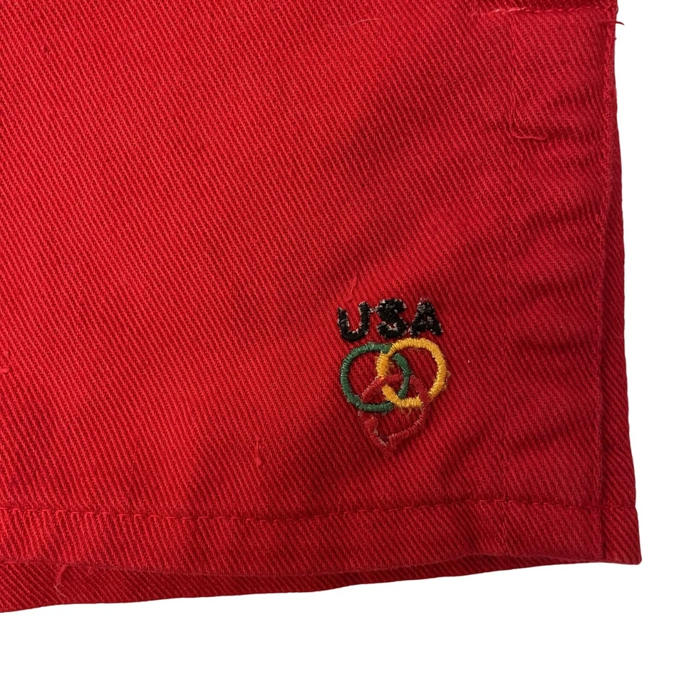 Vtg 80's USA Olympics Union Sport Apparel Issued Red GABARDINE Athletic Shorts - Image 4 of 4