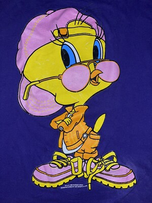 Vintage 1996 Looney Tunes Tweety Bird T-Shirt Size Large Purple | eBay