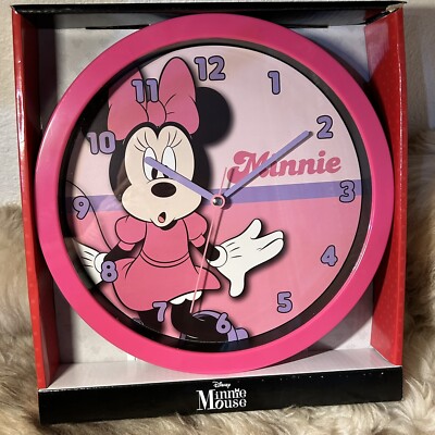 New! Disney Minnie Mouse 10” Wall Clock Analog Display