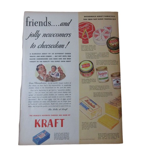 1946 Singer Sewing Center / Kraft Cheese - Vintage Print Ad - Picture 2 of 4