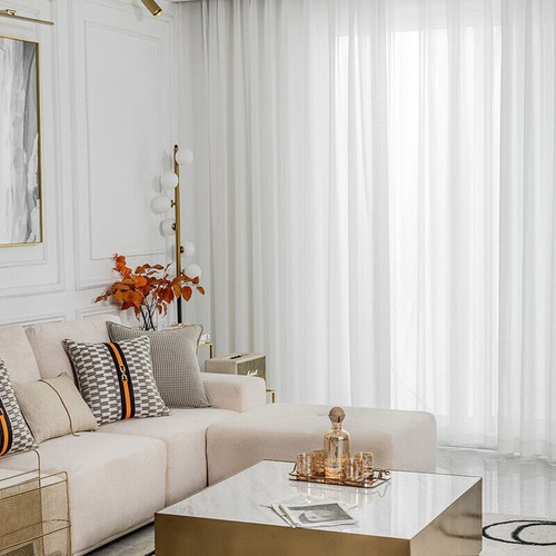 White Chiffon Sheer Voile Curtains Tulle Window Drapes Panels Bedroom Rod Pocket - Picture 21 of 23