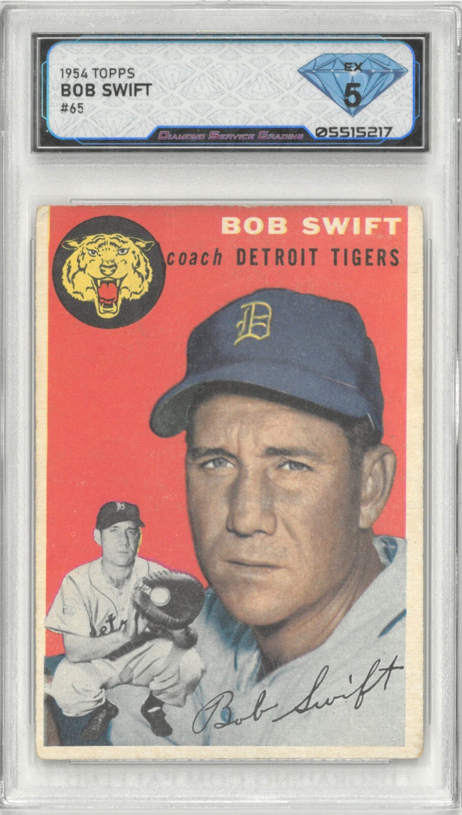 Bob Swift #65 Baseball Cards 1954 Topps trading card — raw and PSA graded price guide