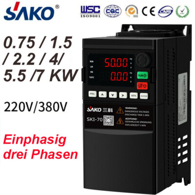 220V / 380V 0.75KW 1.5KW 4KW 5.5KW 7.5KW Frequenzumrichter Frequenzumwandler VFD