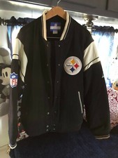 Steelers Letterman Jacket NFL Reebok Wool Medium