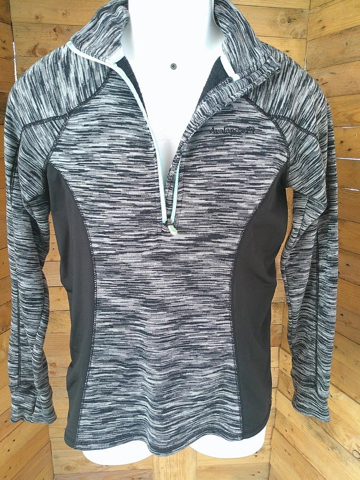 Camisa Avalanche Mujer M Absorbente Rendimiento Atletismo Térmica Negra Blanca Foto 3 de 4