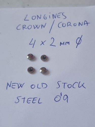 Longines Crown,corona Longines,acero,4 x 2 mm,tipo Boton,vintage,0'9,new Old... - Picture 3 of 11