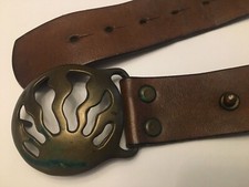 ORIGINAL DUNCAN LAURIE VTG 60s BRASS STUDIO ART BELT BUCKLE ABSTRACT SUN SUNRISE