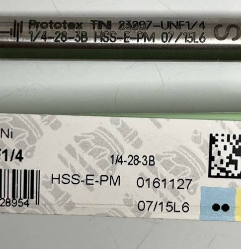 Walter 23207 1/4”-28 UNF 3B HSS-E-PM spiral point Tap Prototex TiNI Coated - Picture 2 of 3