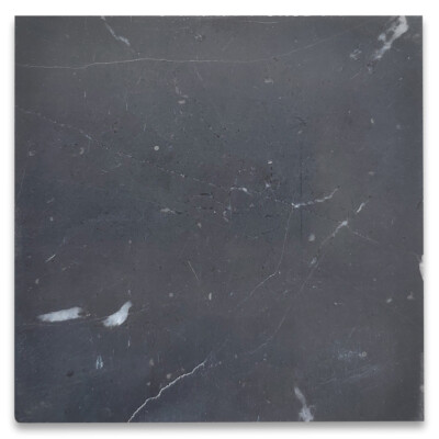 N52AH Nero Marquina Black Marble 4x4 Wall Floor Bathroom Kitchen Tile Honed