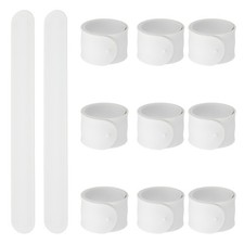10Pcs Silicone Slap Bracelets Snap Wrist Bracelets White,