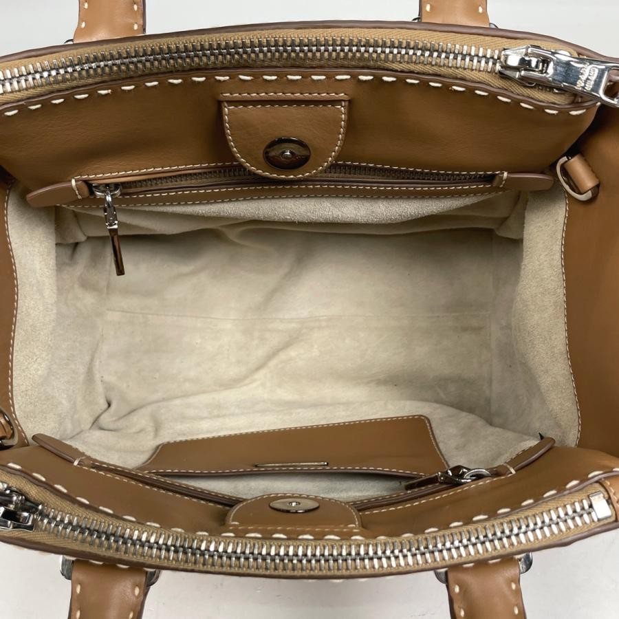 PRADA 2-Way Shoulder Bag B2861K Beige Leather with Shoulder Strap #BS1053 thumbnail 7