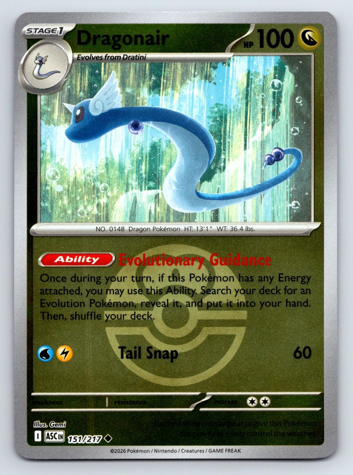 Dragonair (Love Ball) 151/217 Uncommon Ascended Heroes Pokemon Reverse Holo NM