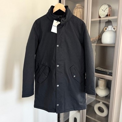 Barbour Black Winter Powell Waterproof Jacket Small NEW Hooded Insulated Coat