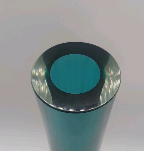 Vintage Flavio Poli MURANO Sommerso Green Teardop Blown Art Glass Vase-10½" MCM - Picture 11 of 11