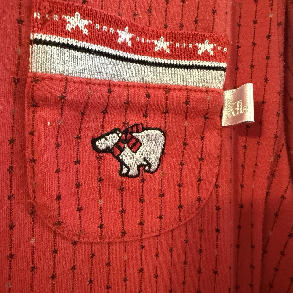 KAREN NEUBURGER L пуговицы верхний без застежек брюки пижамы комплект мягкий красный звезды медведь пижамы - Изображение 2 из 4