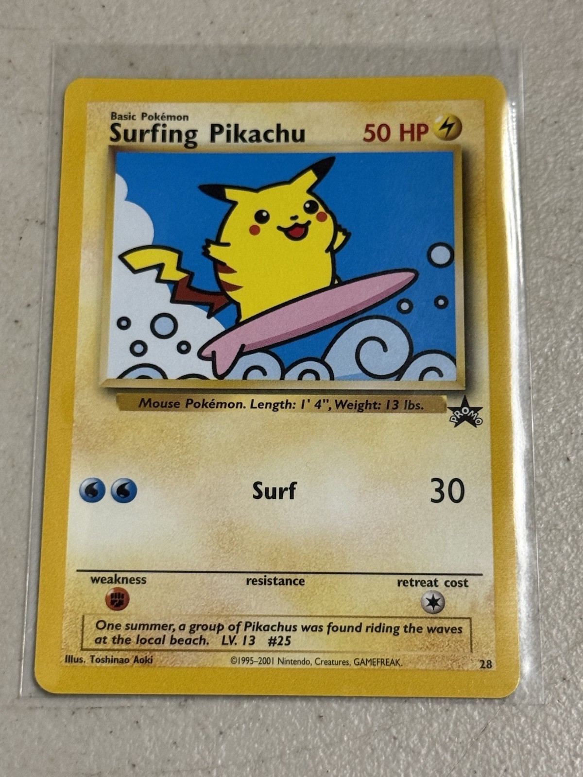 Pokemon TCG Surfing Pikachu #28 WOTC Black Star Promo