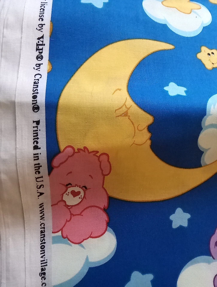 3 Yards Vintage 2004 Sweet Dreams Care Bears Glow In The Dark Cotton Fabric - Image 2 of 2