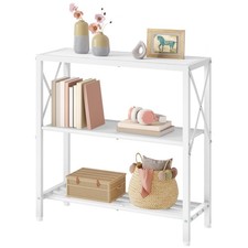 Industrial Console Table, 3 Tier Entryway Table, Metal Frame, Sofa Table with...