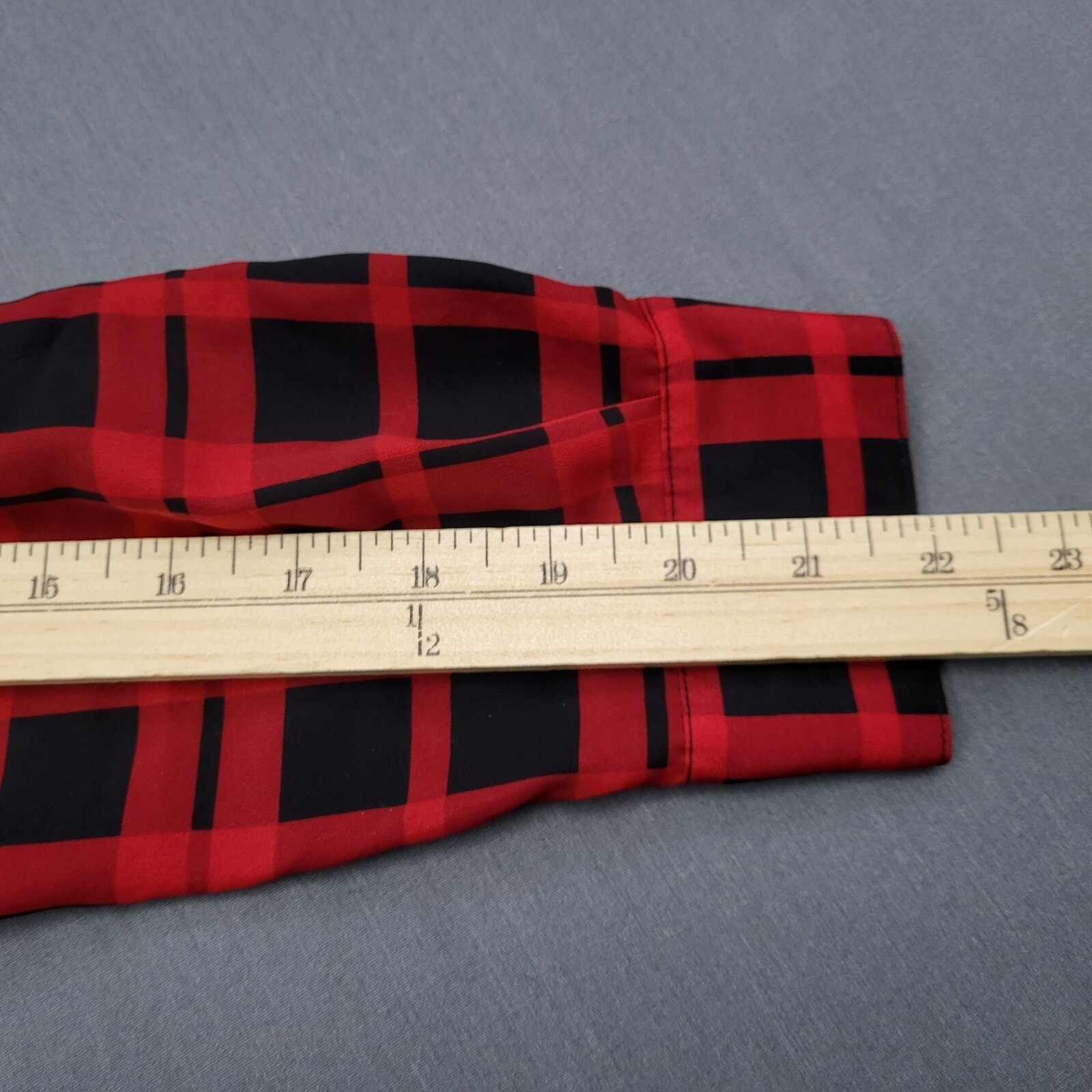 Michael Kors Blouse Womens Small S Long Roll Tab Beaded Tunic Button Plaid Red thumbnail 8