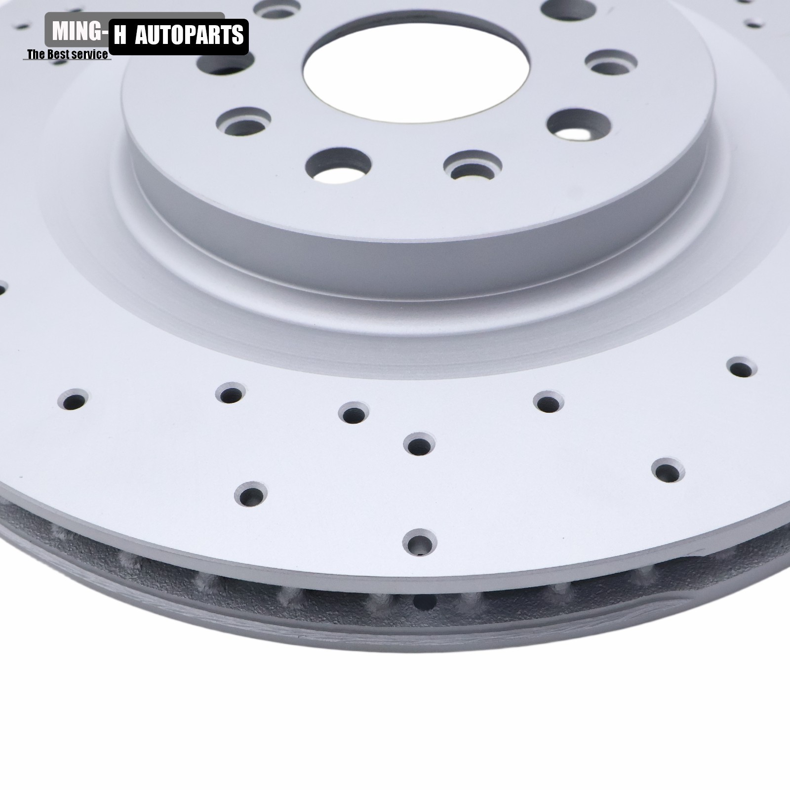 2X Rear For Maserati Ghibli Quattroporte Floating Drilled Vented Rotor 2017-2022