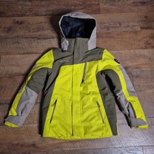 Obermeyer Ski Snowboard Jacket Youth Medium 10  12 Neon Green Hooded Winter Coat